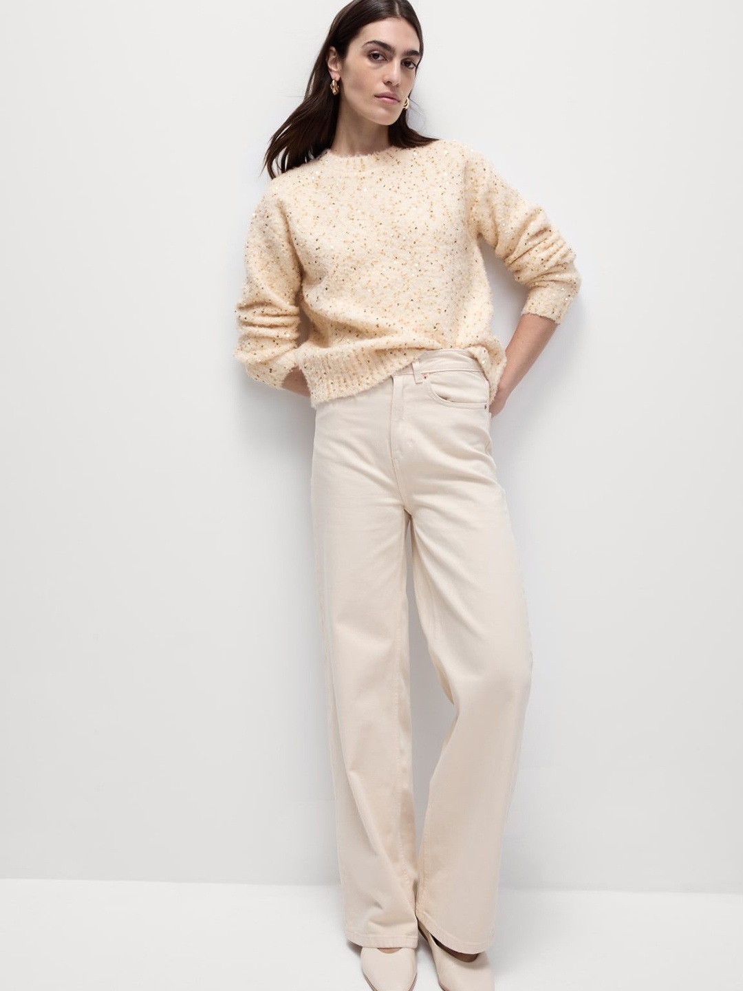 

Marks & Spencer Women Embroidered Pullover Sweaters, Brown