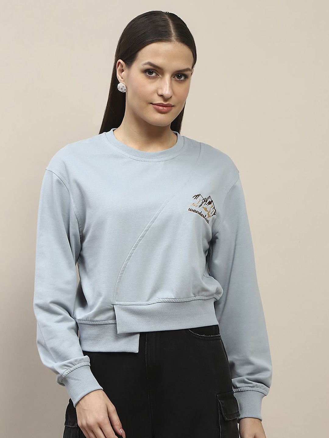 

Madame Women Embroidered Sweatshirt, Grey