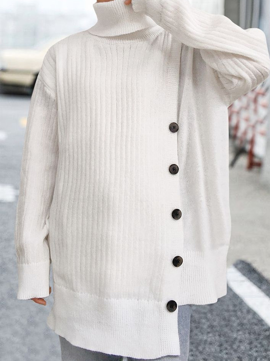 

LULU & SKY Women Ribbed Pullover Sweaters, White