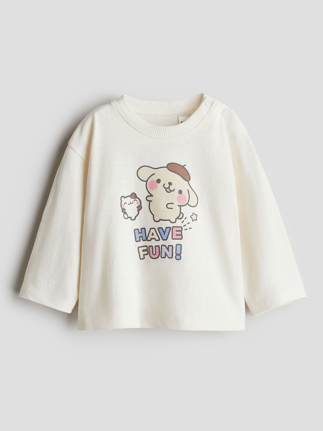 

H&M Print-Motif Jersey Top, White