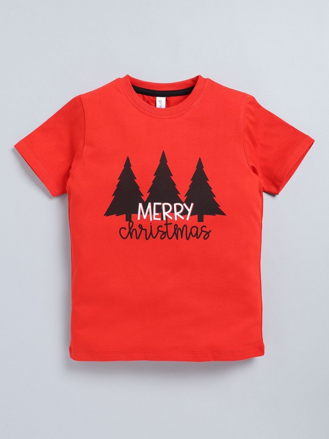 

Ginie Boys Typography Printed Round Neck Cotton T-shirt, Red