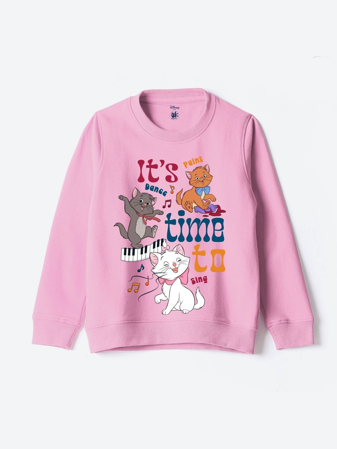 

YK Disney Girls Printed Pullover Sweatshirt, Pink