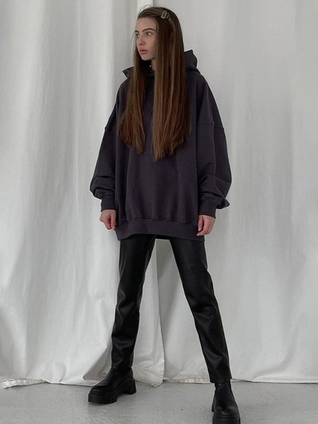 

LULU & SKY Women Hooded Pullover Sweatshirt, Black