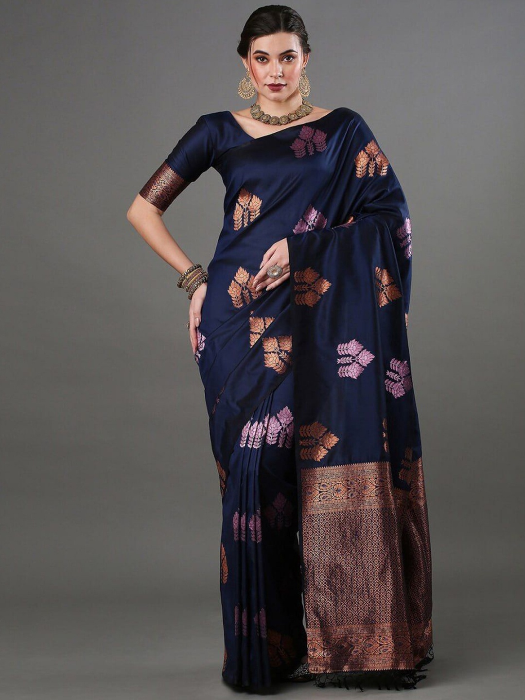 

Visit Wear Woven Design Zari Pure Silk Saree, Blue