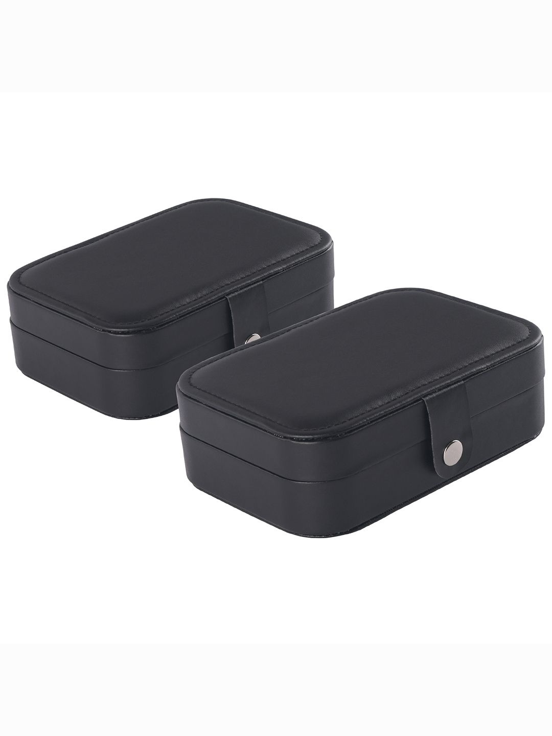 

Kuber Industries Black Set of 2 Multi-Compartment Jewellery Box Organisers