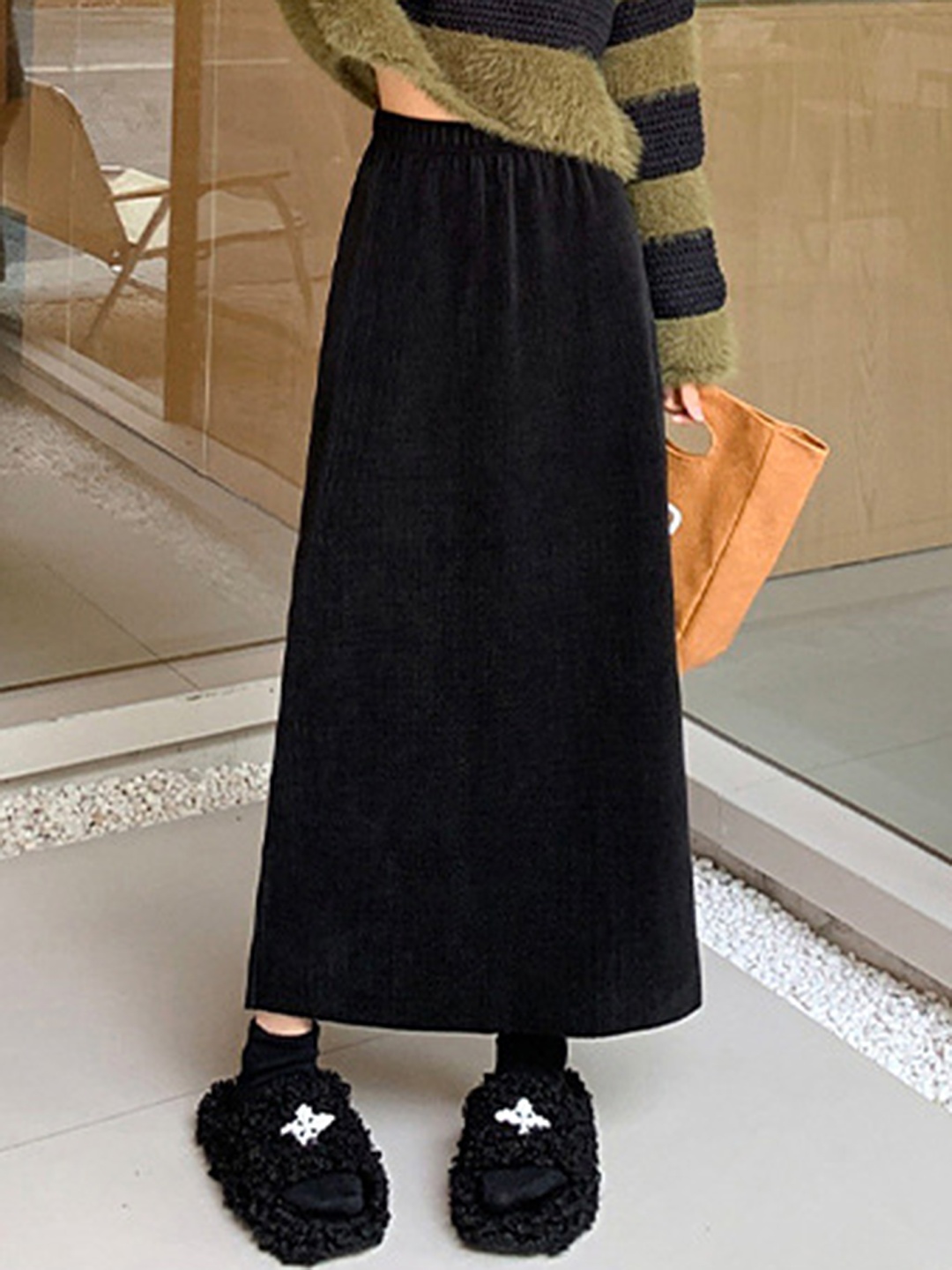 

LULU & SKY Women A-Line Maxi Skirt, Black