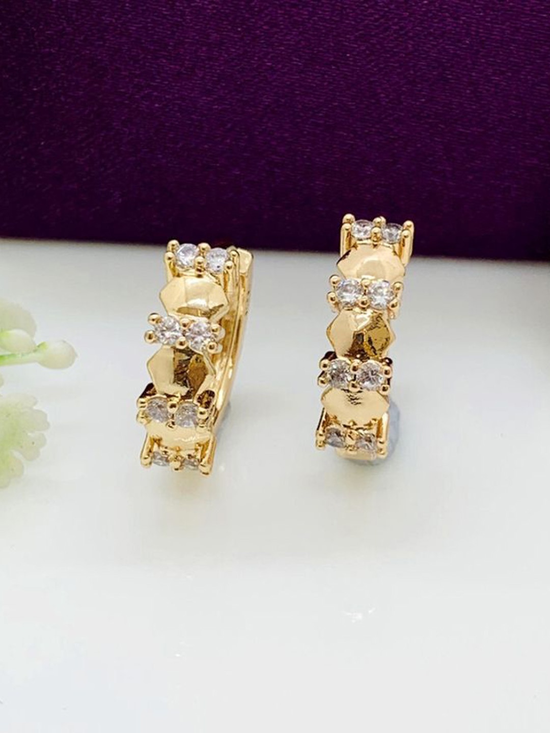

Wynona Gold-Plated Contemporary Hoop Earrings