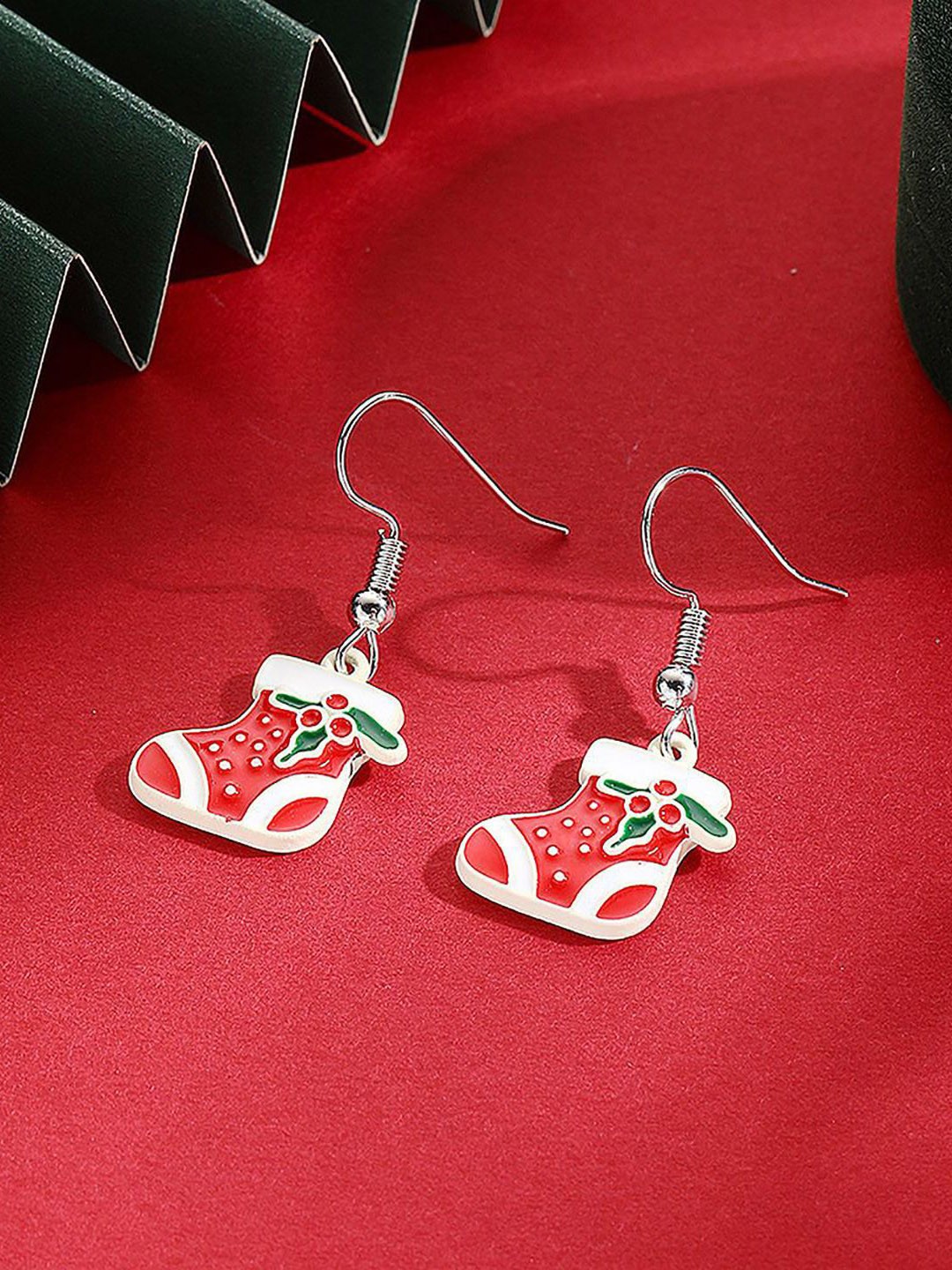 

StyleCast x Revolte Silver-Plated Contemporary Drop Earrings, Red