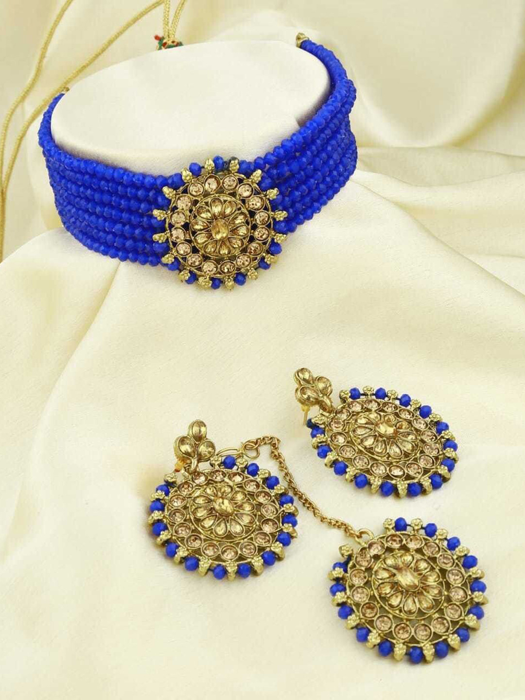 

JMBW INTERNATIONAL Gold-Plated Artificial Stones And Beads Jewellery Set