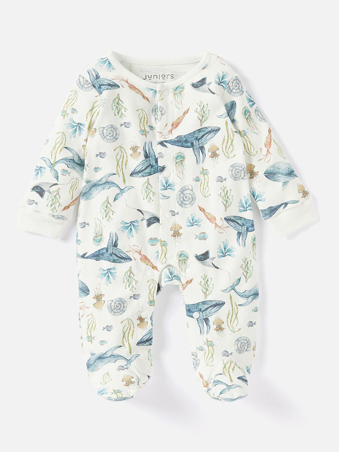 

Juniors by Babyshop Boys Printed Sleepsuit, Cream