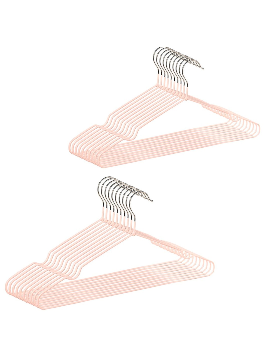 

Kuber Industries 20-Pcs Pink & Black Clothes Hangers