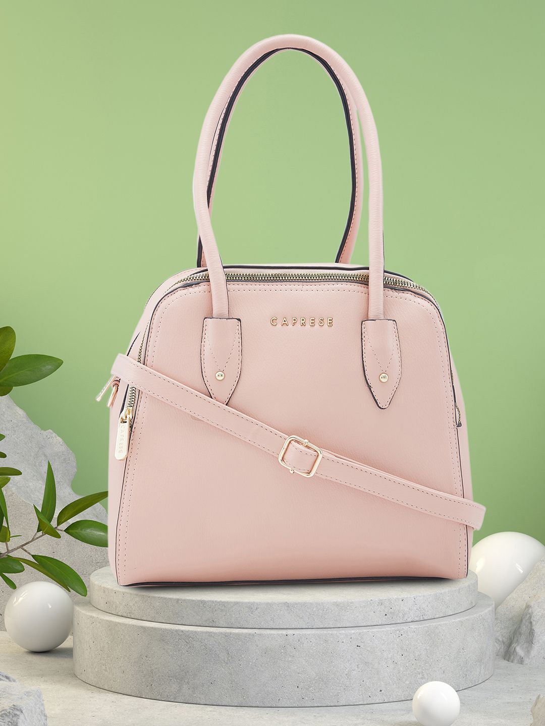 

Caprese PU Structured Shoulder Bag, Pink