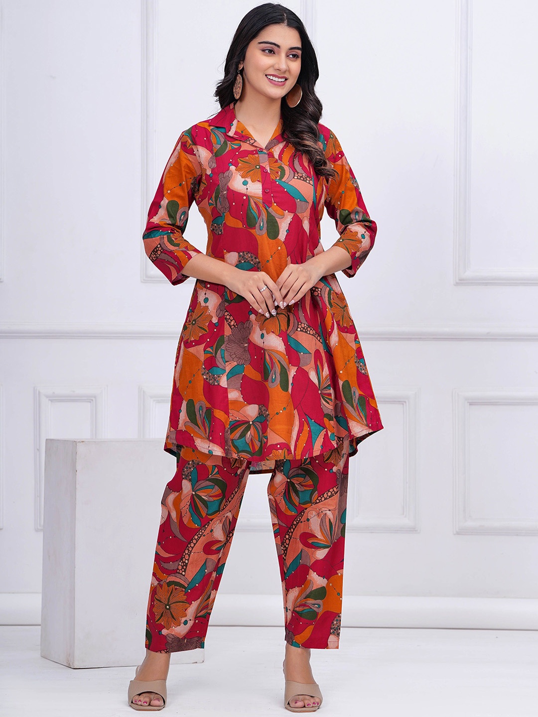 

Nayo Women Printed Co-Ord Set, Pink