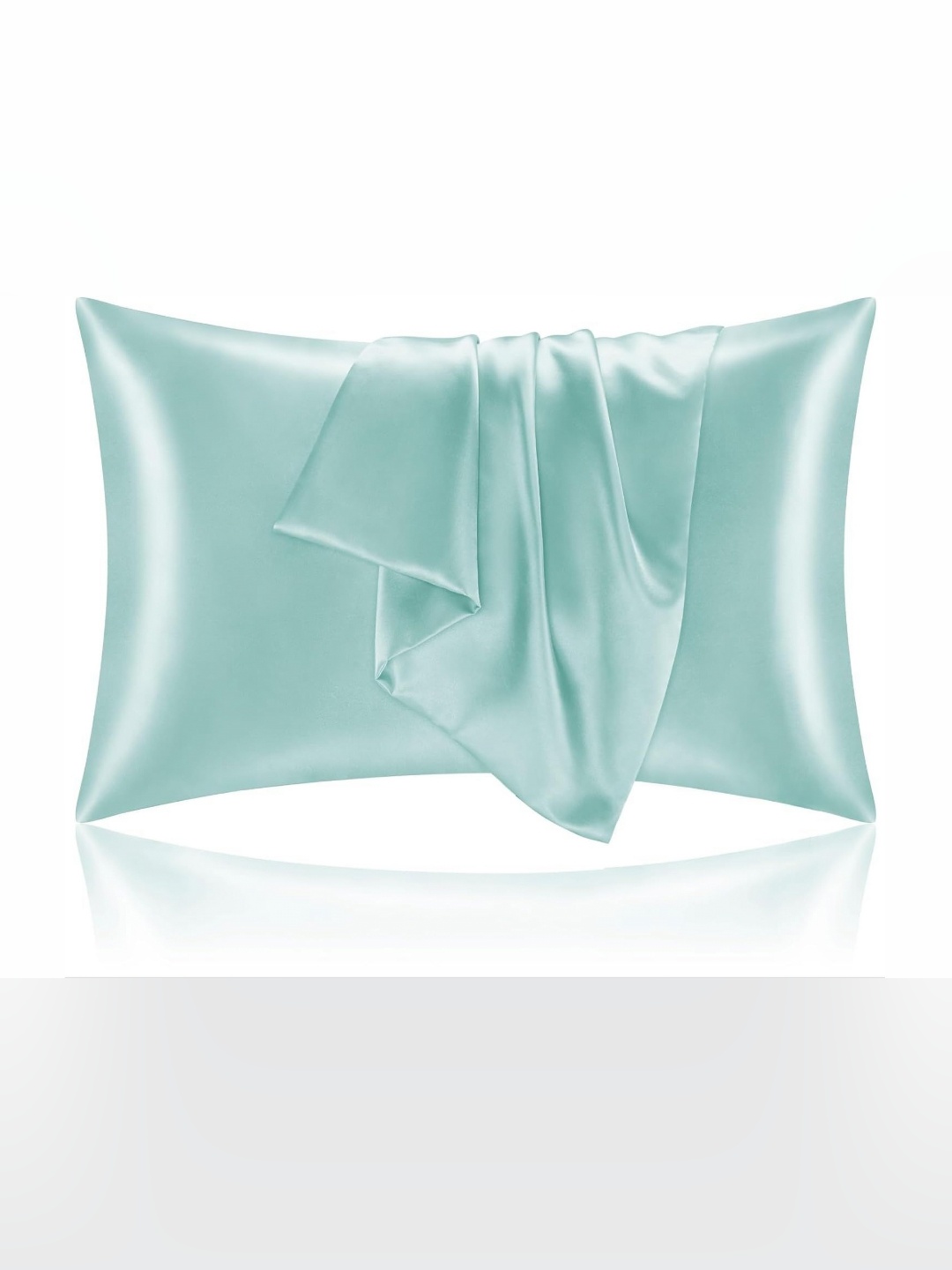 

DEHMAN Green 2 Pieces Pure Silk Rectangle Pillow Covers