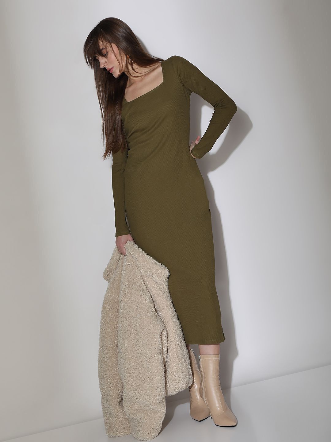 

Vero Moda Women Bodycon Midi Dress, Brown