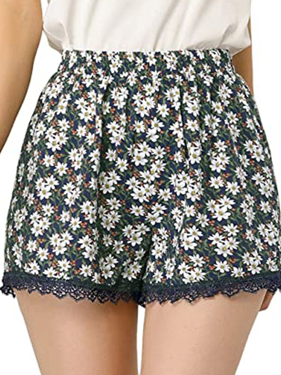

LULU & SKY Floral Printed Regular Shorts, White
