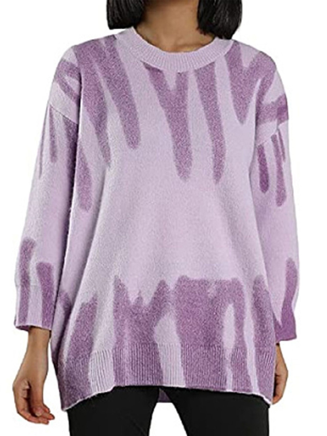 

LULU & SKY Women Printed Pullover Sweaters, Purple