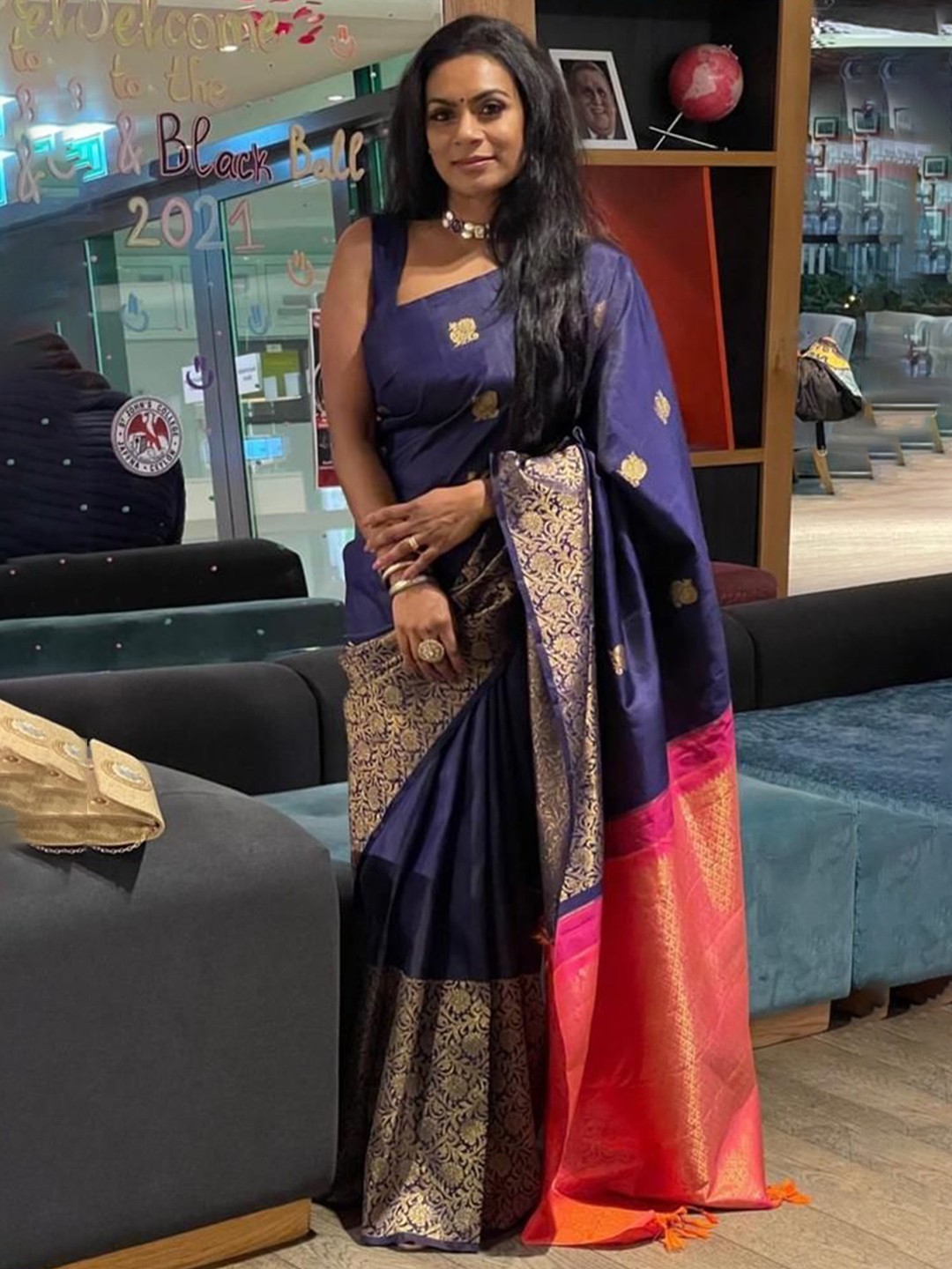 

Visit Wear Woven Design Pure Silk Banarasi Saree, Blue