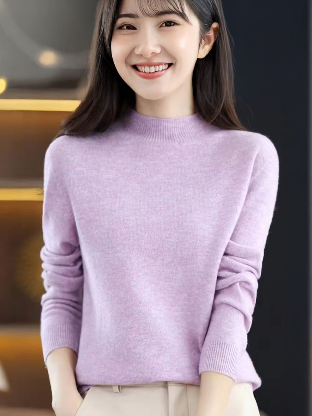 

StyleCast Women Round Neck Pullover, Lavender