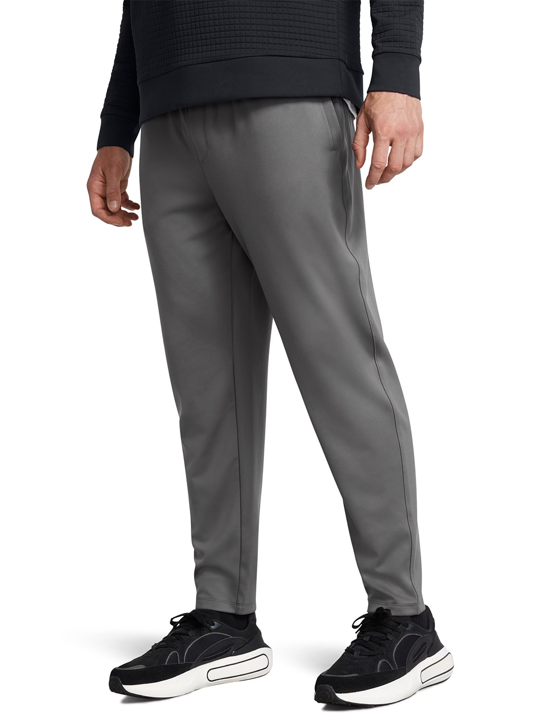 

UNDER ARMOUR Men Mid-Rise Moisture Wicking Tapered Fit Motion Training Track Pants, Grey