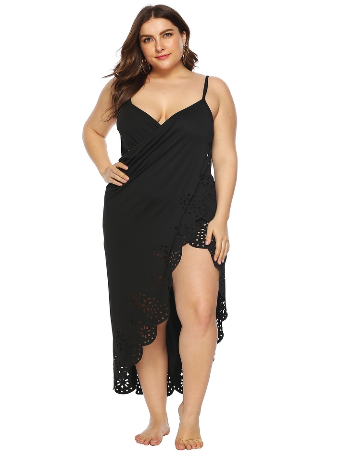 

LULU & SKY Plus Size Swimwear Coverup Set, Black