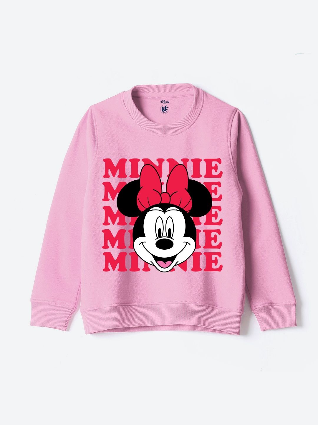 

YK Disney Girls Minnie Mouse Printed Pullover Sweatshirt, Pink