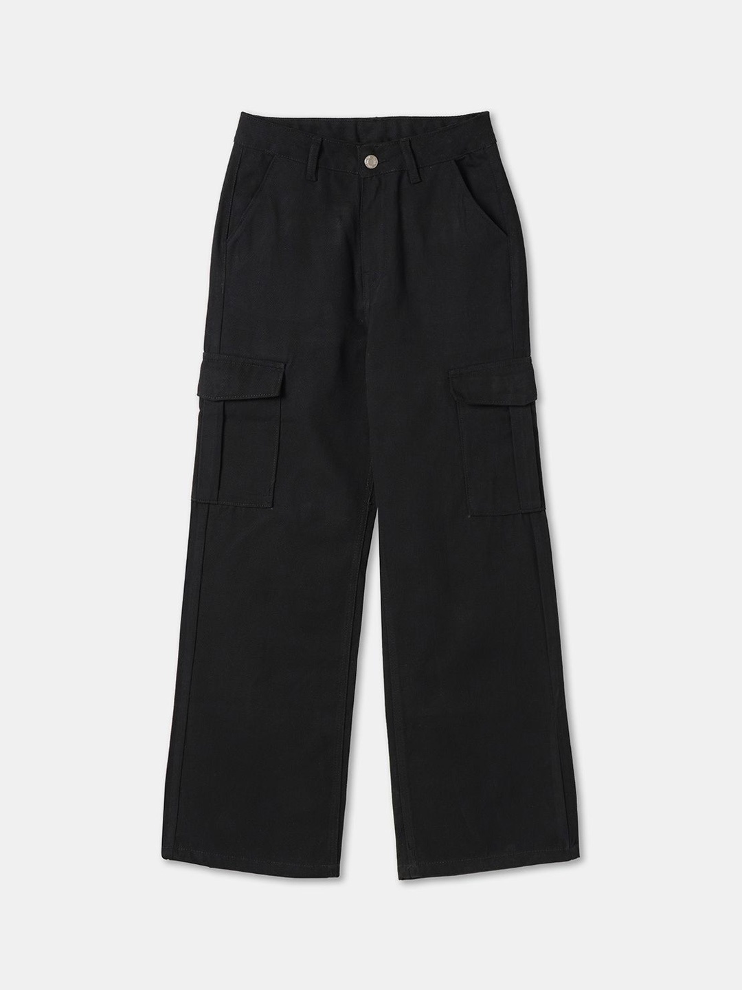

R&B Girls Mid-Rise Cargos Trousers, Black