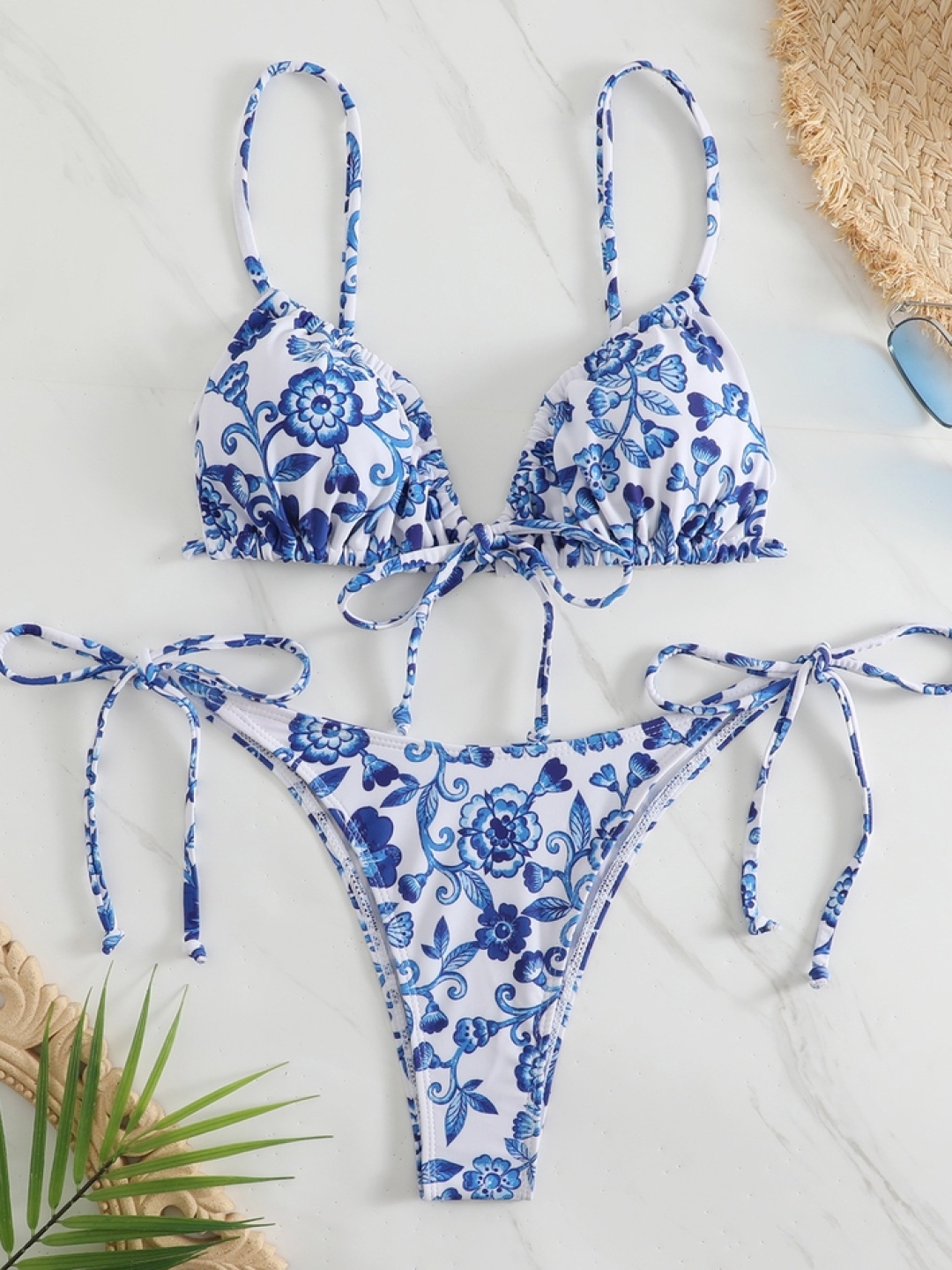 

LULU & SKY Women Printed Swim Bikini Set, Blue