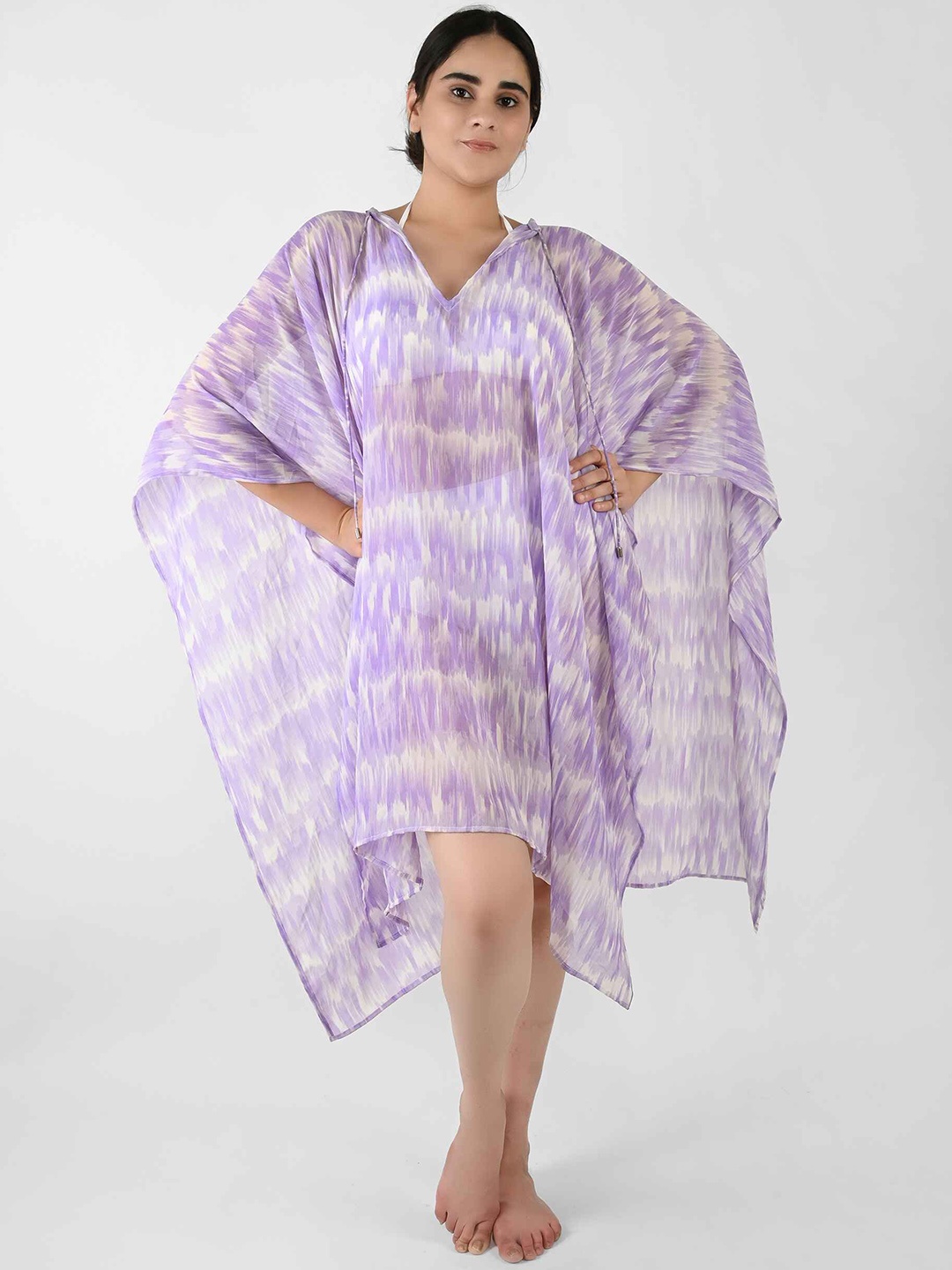 

Blissence Printed Cover Up Top, Purple