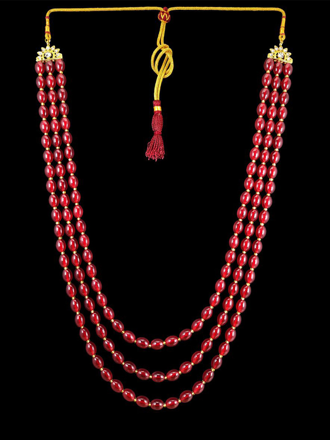 

Radhe Creation Men Gold-Plated Beaded Layered Necklace