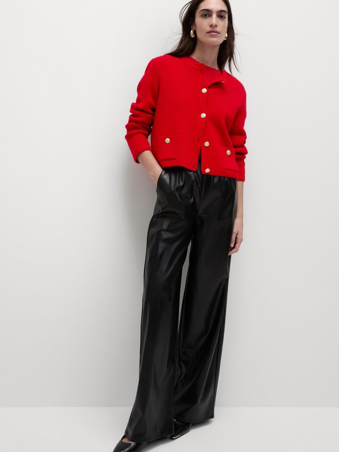 

Marks & Spencer Women Solid Cardigan, Red