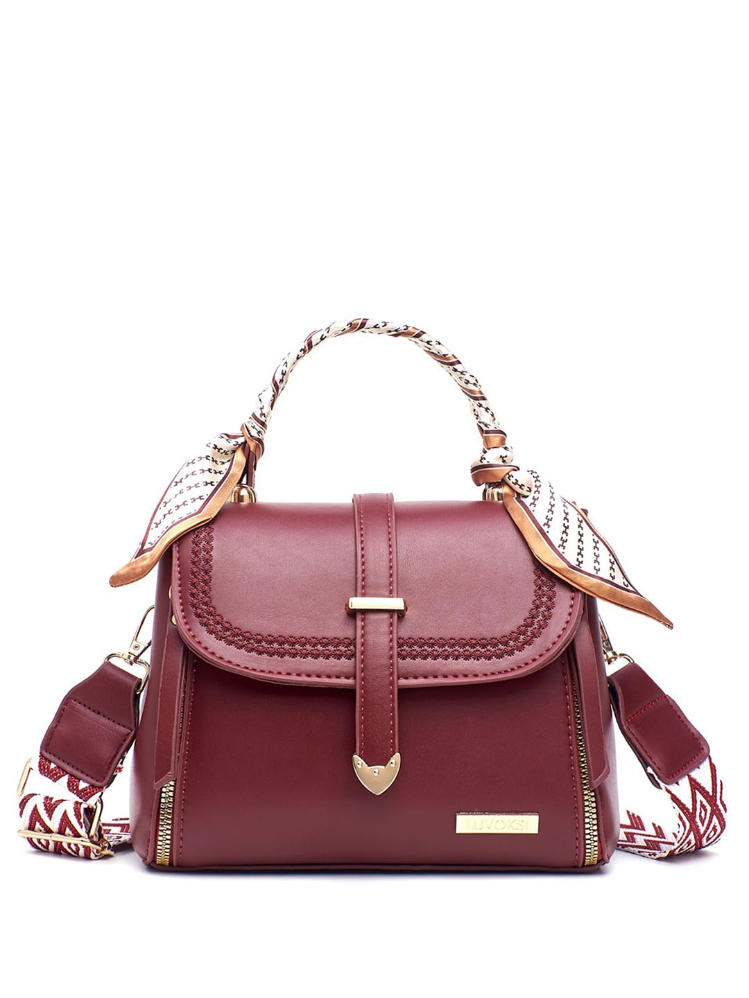 

Luvoksi PU Structured Sling Bag, Maroon