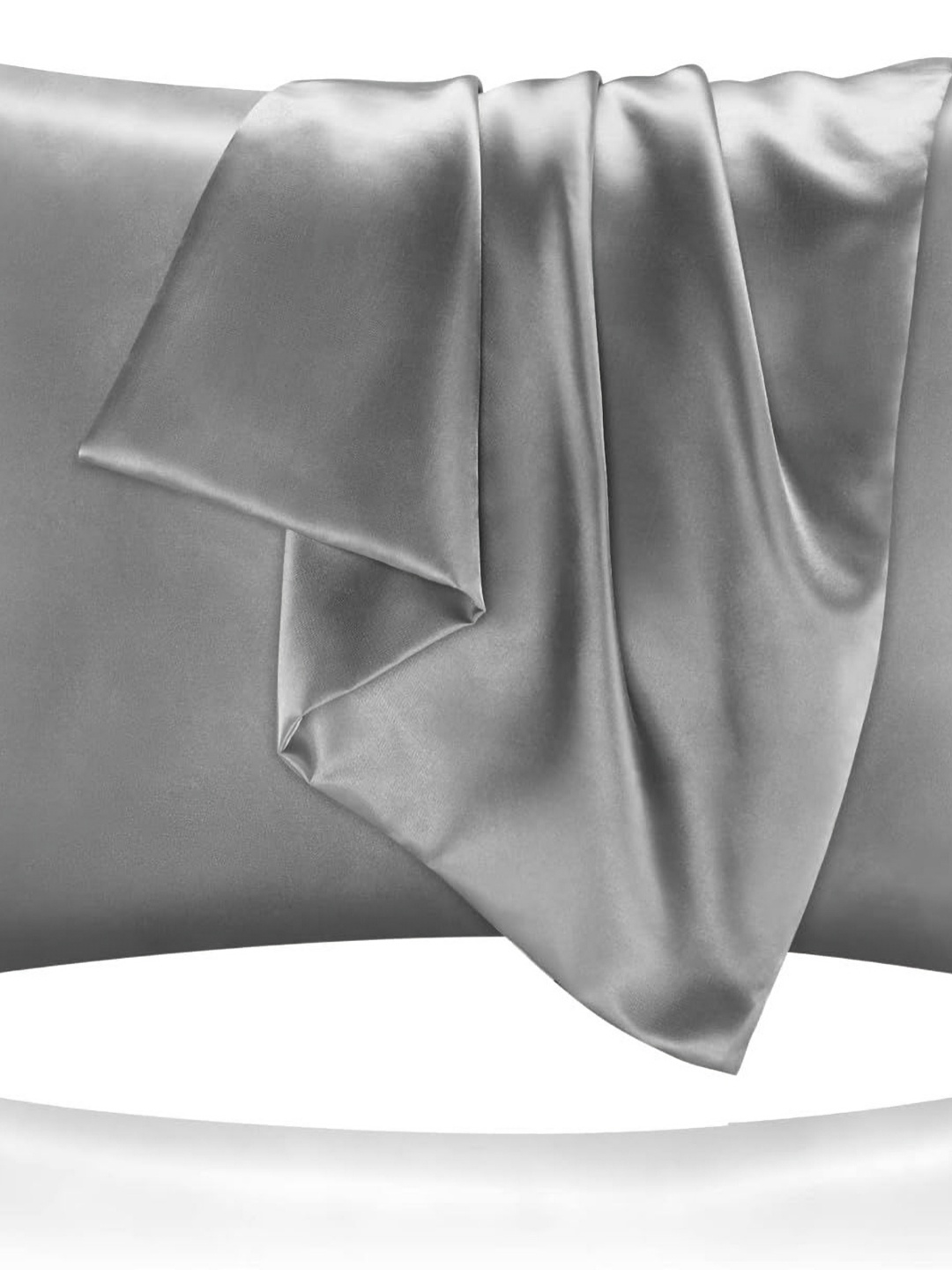 

DEHMAN Grey 2 Pieces Pure Silk Square Pillow Covers