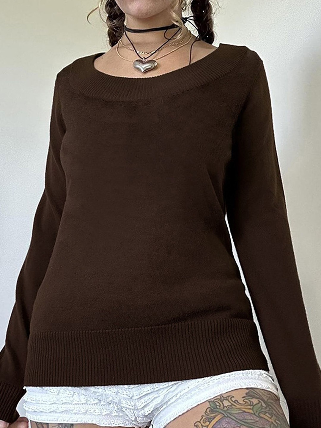 

LULU & SKY Women Pullover Sweaters, Brown