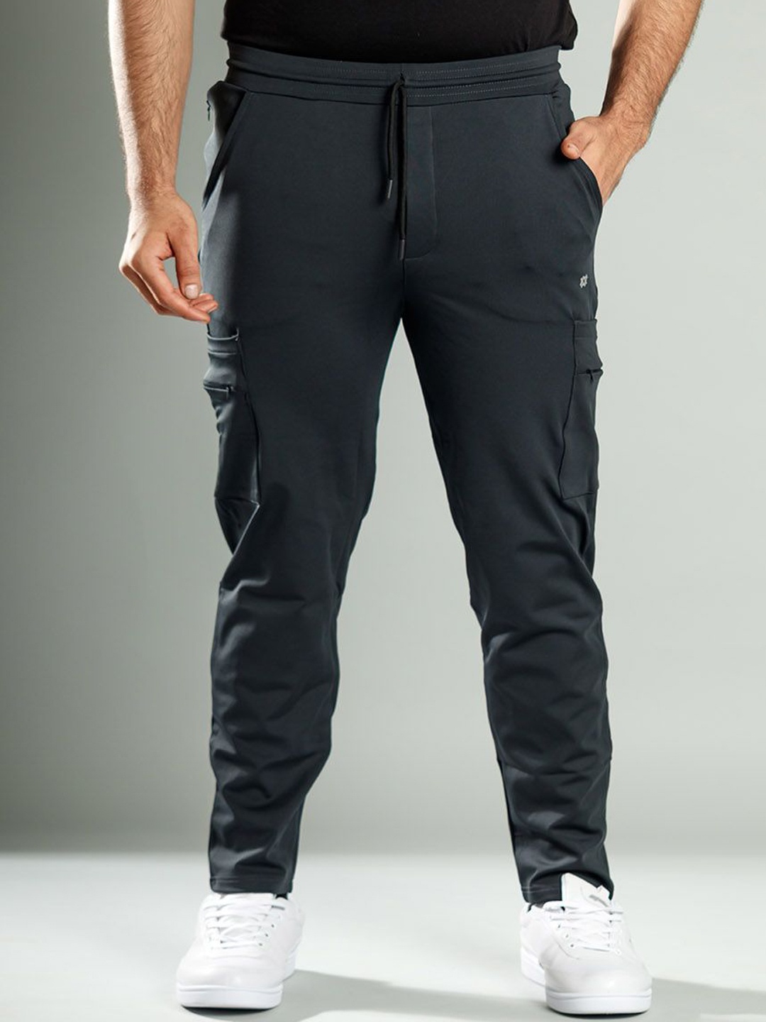 

Muffynn Men Mid Rise Track Pants, Blue