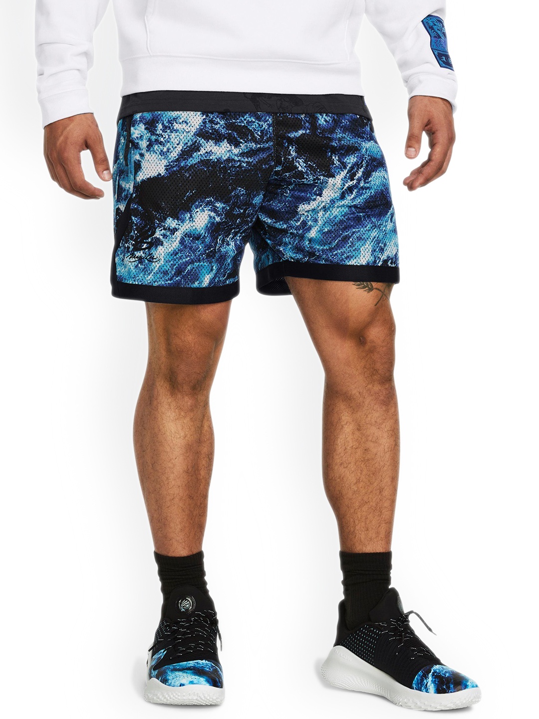 

UNDER ARMOUR Printed Relaxed-Fit Shorts, Blue
