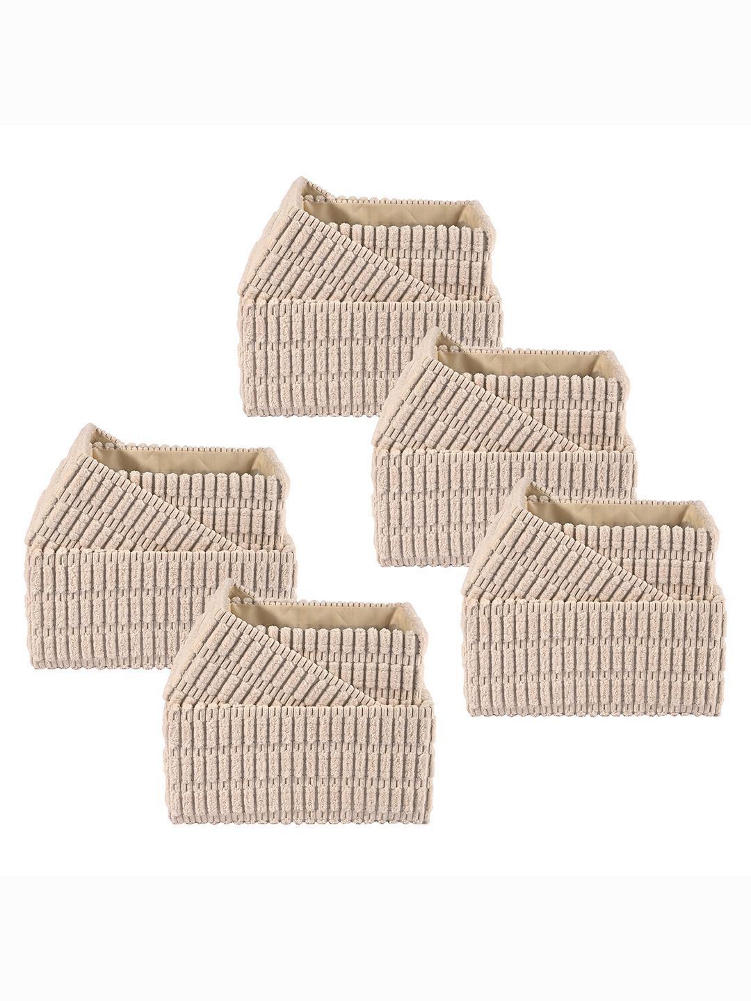 

Kuber Industries Beige 15 Pieces Regular Drawer Organisers