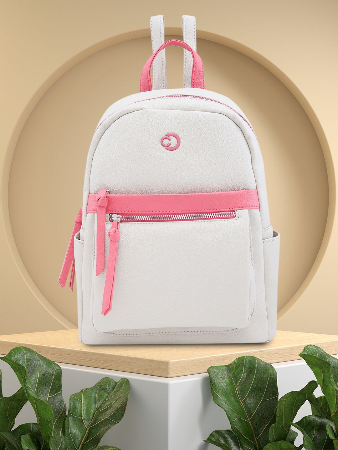 

Caprese Women Colourblocked Backpack, White