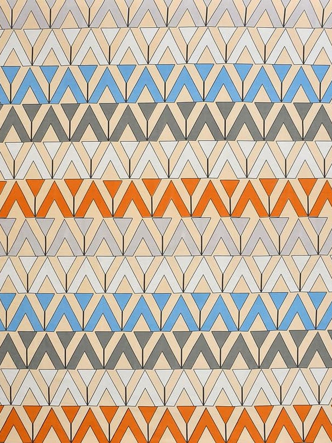 

THE little BIG STORE Beige & Orange Geometric 300 TC Fitted King Bedsheet Set-1.82mx1.98 m