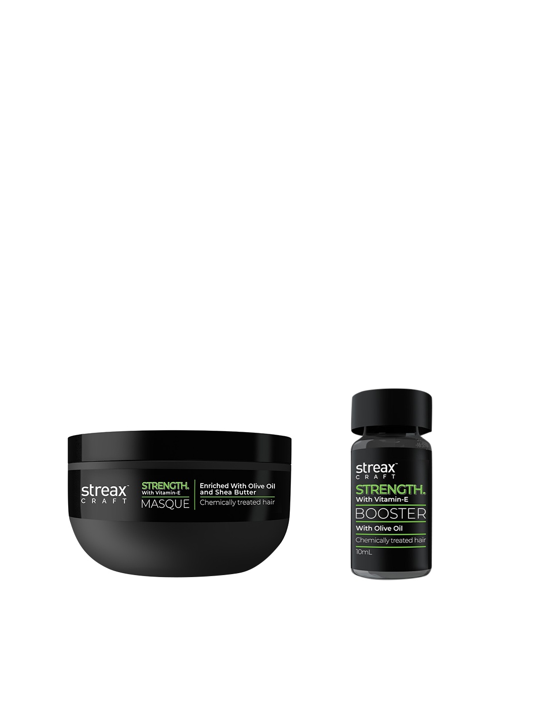 

Streax Set of Craft Strength Masque - 200g & Craft Strength Booster - 10ml, Black