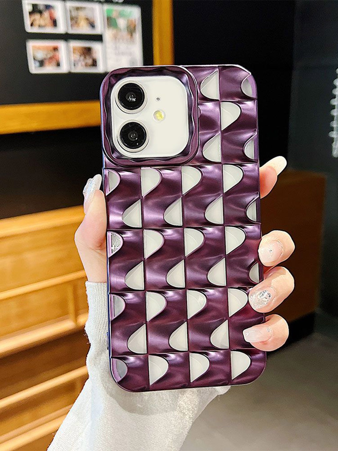 

Luxury Kase Texture iPhone 11 Back Case, Purple