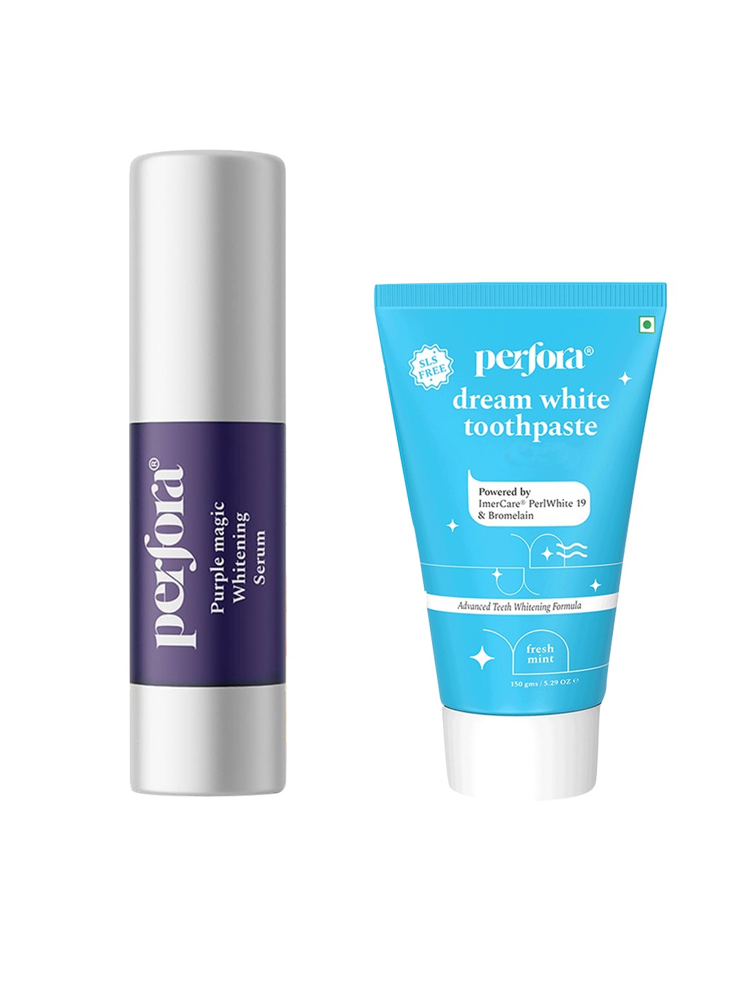 

Perfora Toothpaste Combo - Purple Magic Serum 30ml & Dream White 150g