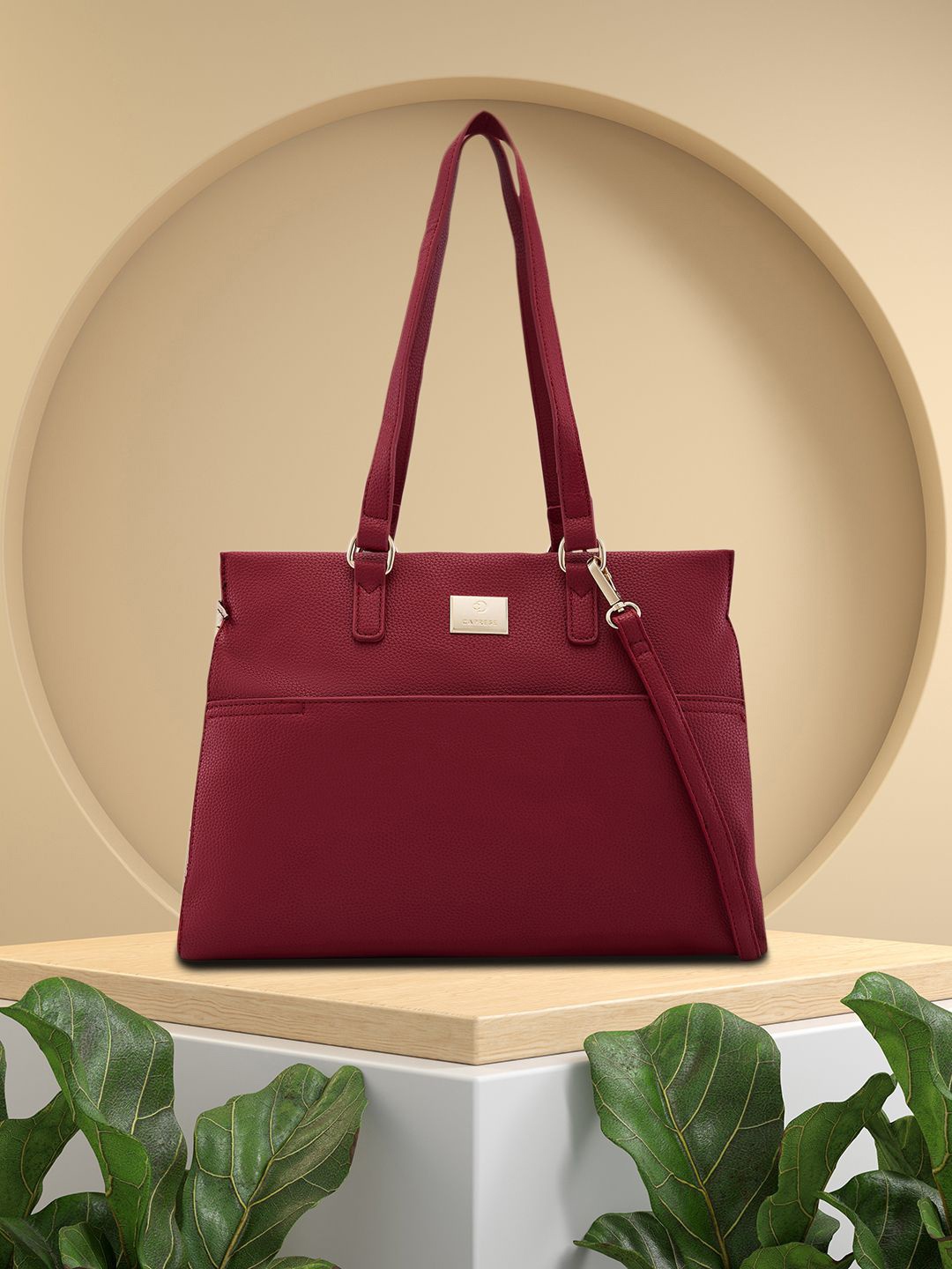 

Caprese PU Structured Shoulder Bag, Maroon