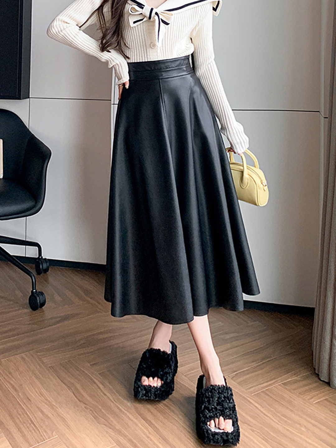 

LULU & SKY Women High Rise Maxi Skirts, Black