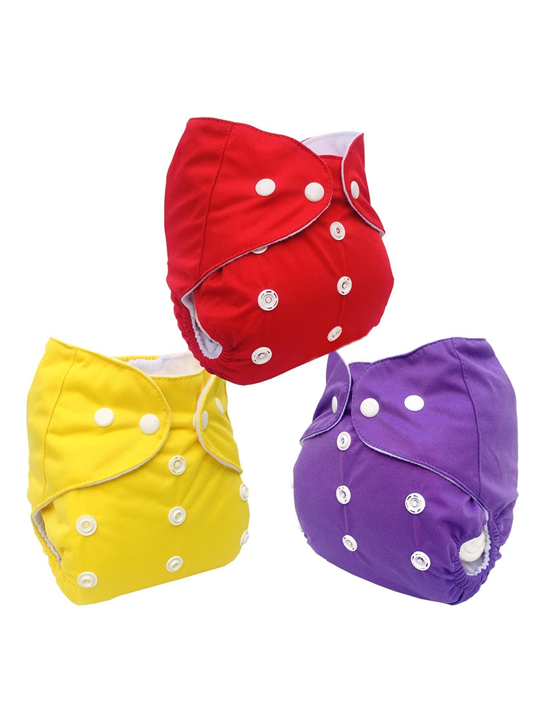 

Kritiu Set Of 3 Reusable Waterproof Cloth Diaper, Red