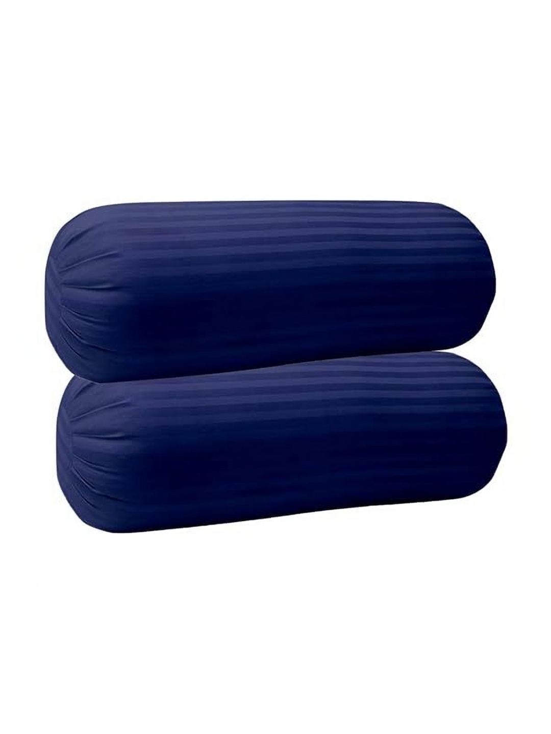 

Trance Home Linen Navy Blue 2 Pieces Striped Pure Cotton 200TC Bolster Covers