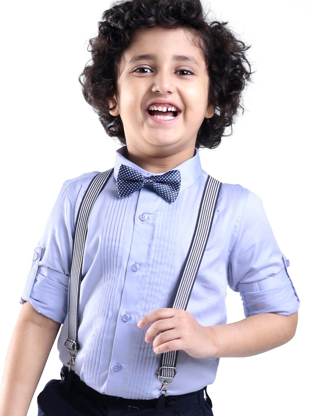 

Mark & Mia Boys Solid Casual Shirt with bow, Blue