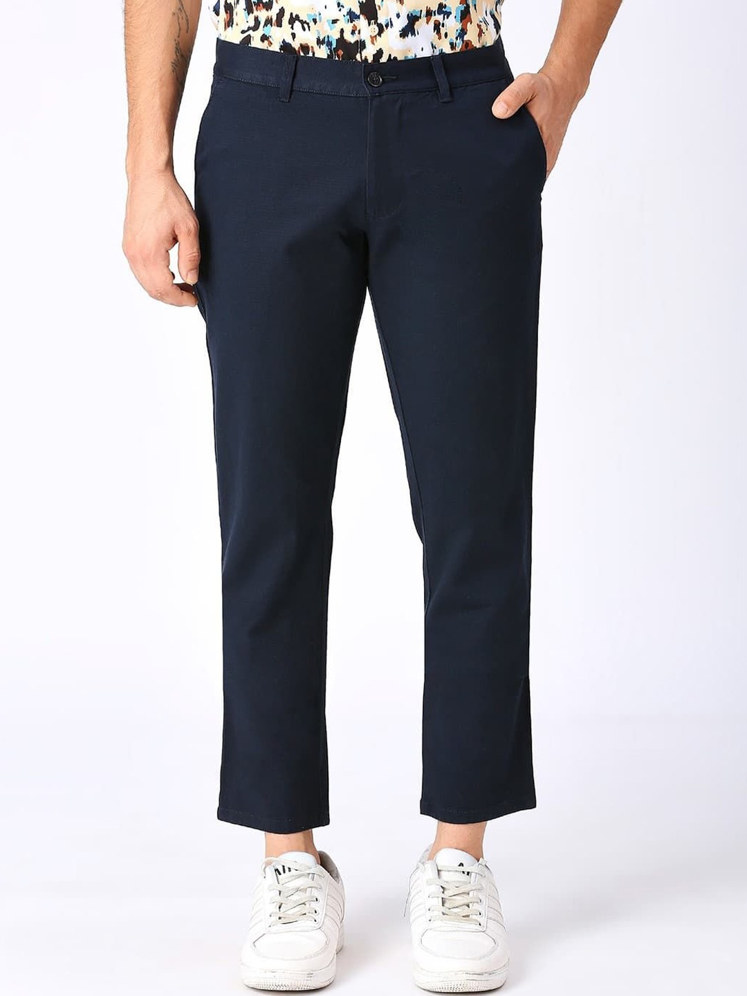 

Basics Men Tapered Fit Trousers, Navy blue