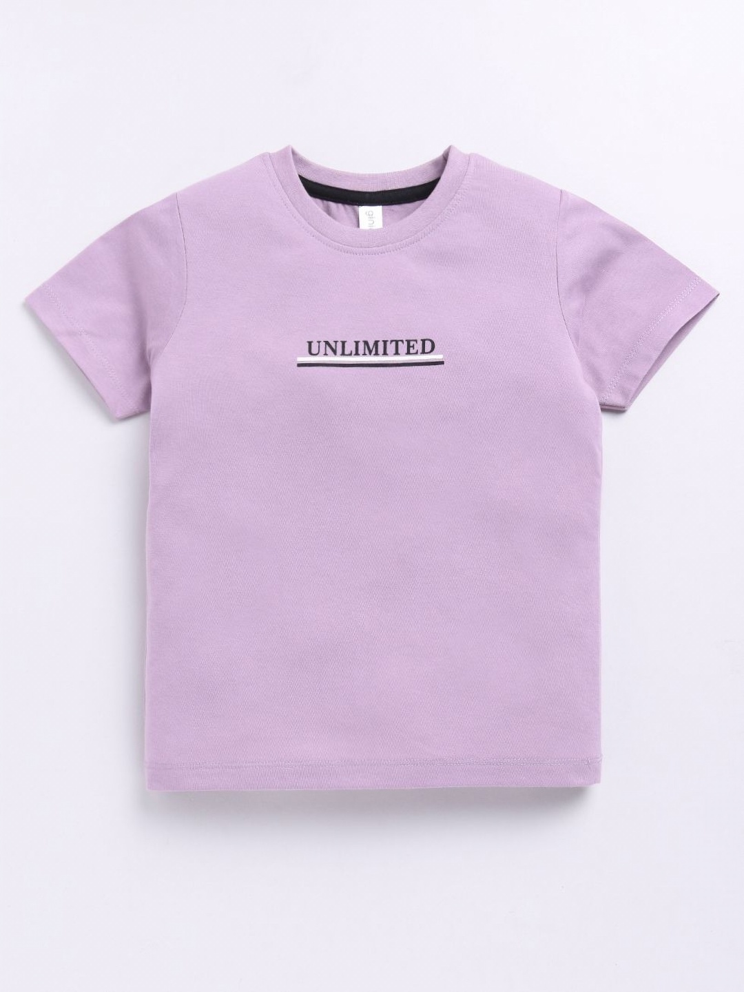 

Ginie Boys Typography Printed Cotton T-shirt, Purple