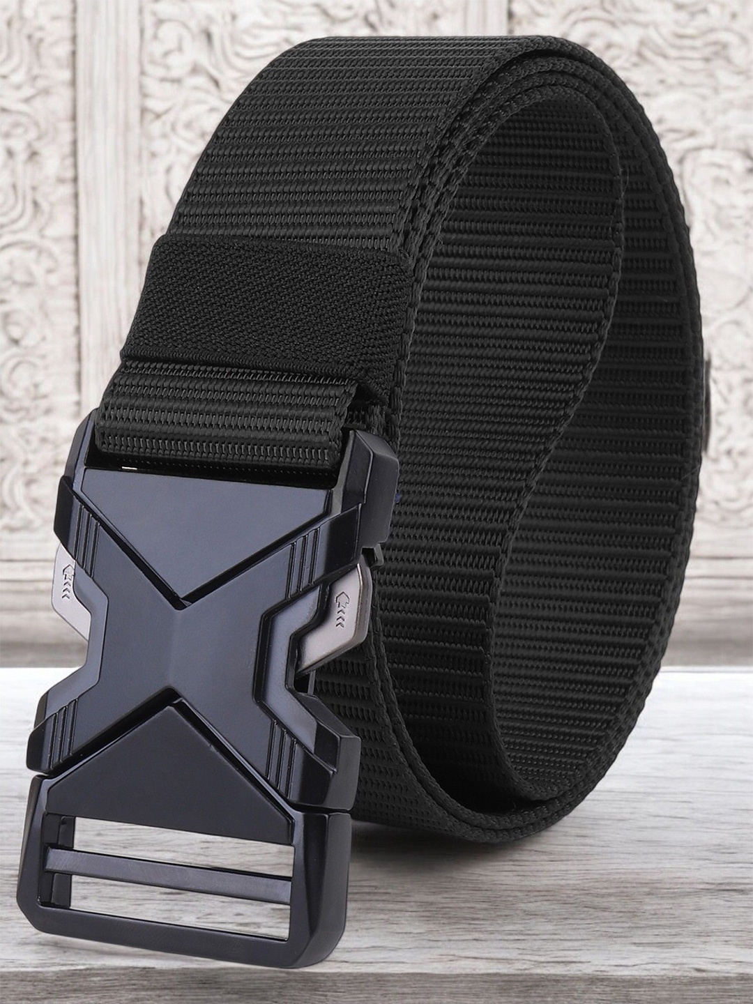

glitchez Men Formal Belt, Black